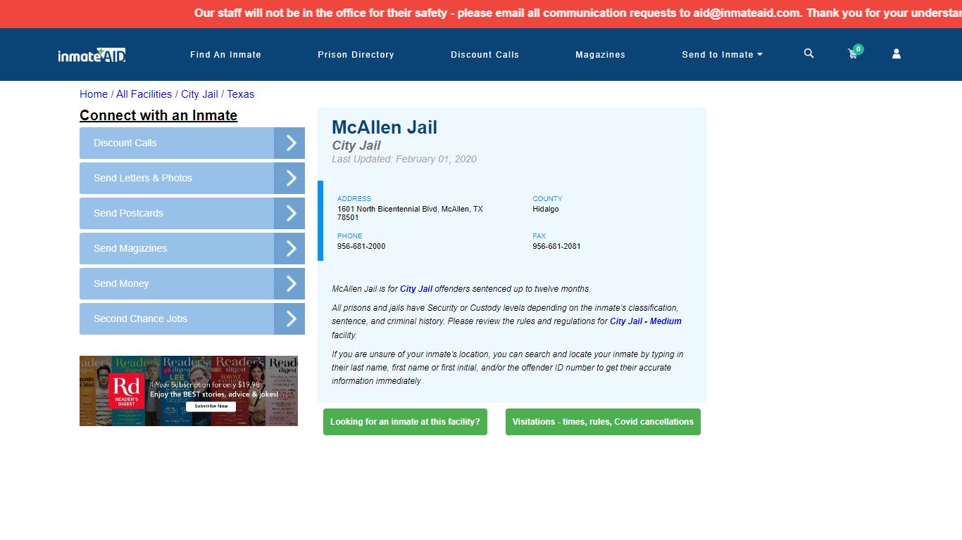 McAllen Jail | Inmate Locator