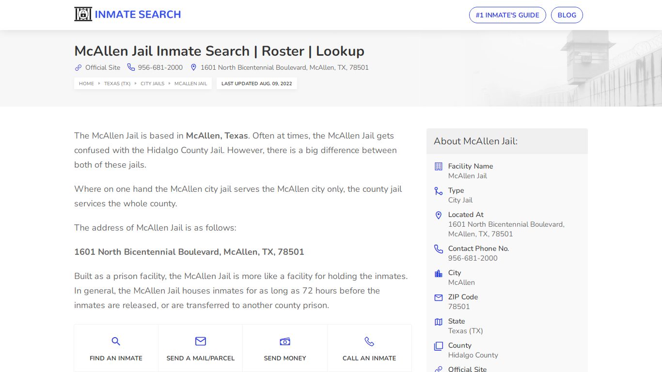 McAllen Jail Inmate Search | Roster | Lookup